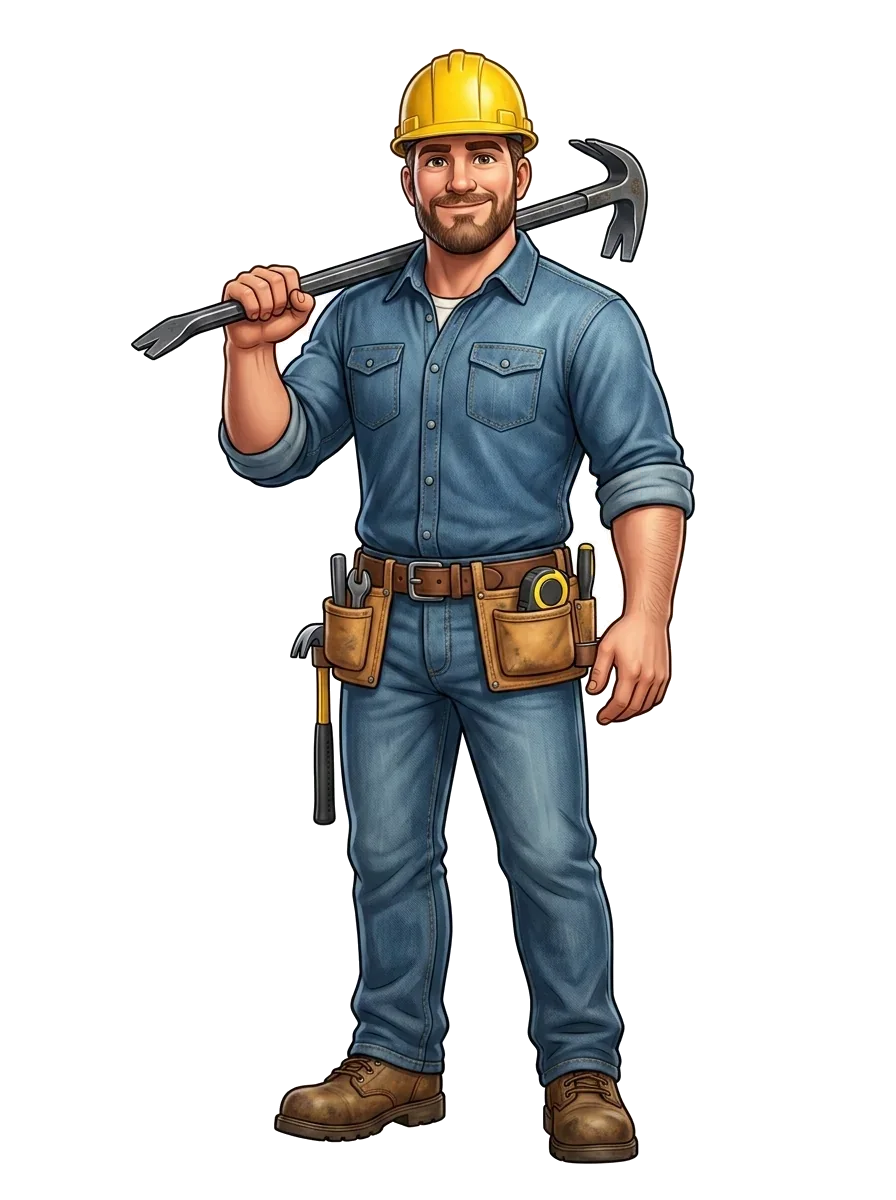 Heavy Junk Hauling crew member with crowbar